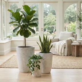 Sada 3 ks květináčů NEVA MARBLE VIII béžová