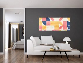 Obraz - Abstrakcia s retro vzormi (120x50 cm)