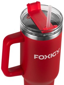 Foxigy Termohrnček do auta so slamkou 1200 ml Cherry