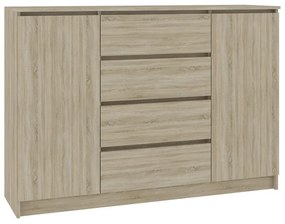Komoda ARMARIA K140 2D4SZ, 138x99x40, biela/biela lesk