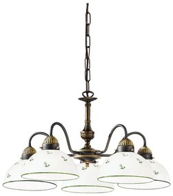 Kolarz 731.85.20 - Luster na reťazi NONNA 5xE27/75W/230V zelená