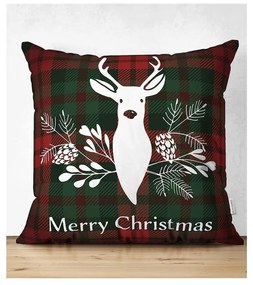 Súprava 4 vianočných obliečok na vankúš a behúň na stôl Minimalist Cushion Covers Tartan Christmas