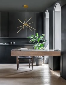 LED luster Raccio 85 zlaté s diaľkovým ovládaním