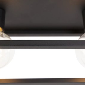 Priemyselné stropné svietidlo čierne 99,5 cm 4-žiarovkové - Cage