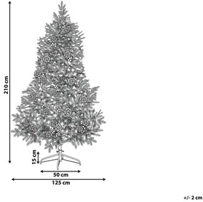 Umelý vianočný stromček so svetielkami 210 cm zelený PALOMAR Beliani