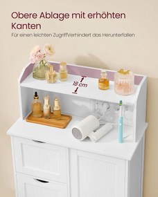 VASAGLE kúpeľňová skrinka, 30 x 60 x 100 cm, oblačne biela