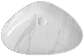 Sapho Sapho, DALMA keramické umývadlo na dosku 58,5x39 cm, imitácia kameňa-carrara, MM217