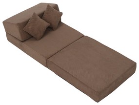 Skladacie kreslo/matrac PELOS, svetlo hnedá