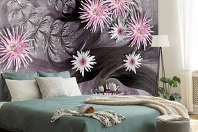 Samolepiaca tapeta kvety na nádhernom pozadí - 450x300