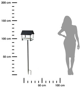 Zapichovacie kŕmidlo pre vtáky Lucy, 126x19x29 cm, kov, čierna