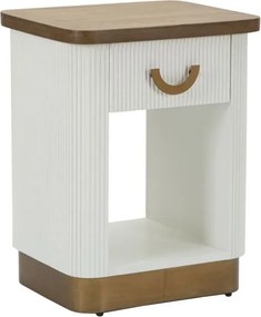 Nočný stolík Tolosa 48 cm biely/jaseň