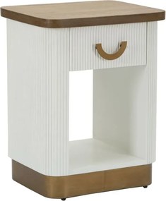 Nočný stolík Tolosa 48 cm biely/jaseň