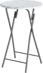 Sada 2 ks cateringových skladacích barových stolov MARLE 60 cm mramorovo biela