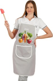 Kuchynská zástera Happy Veggie EMI, sivá