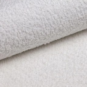 Biely taburet z textílie buklé Ariella – Ropez