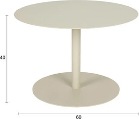 Krémový oceľový okrúhly konferenčný stolík ø 60 cm Snow – Zuiver