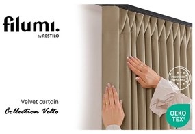 Béžový zamatový dimout záves 200x270 cm Velto – Filumi