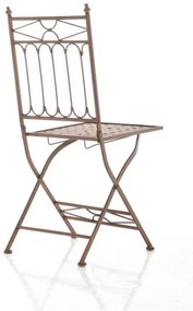 Kovová skladacia stolička Asina - Hnedá antik