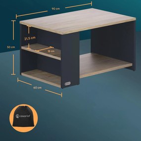 InternetovaZahrada Konferenčný stolík Santa Cruz 90x60x50 cm - drevo/sivý