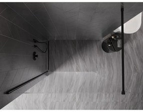 Mexen, Mexen Kioto-X sprchová stena 80 x 200 cm, 10 mm priehľadná, čierna - 800-080-101-70-00-X