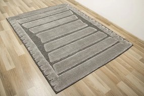 Koberec Shaggy Lula Soft IM44A geometrický, sivý / čierny