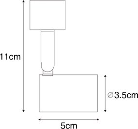 Moderný koľajnicový reflektor čierny 1-fázový koľajnicový reflektor - Jeany