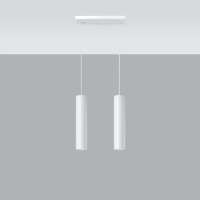 Závesné svietidlo Lagos, 2x biele kovové tienidlo