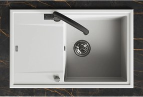 Laveo Megalo, 1-komorový granitový drez 780x500x185 mm, biela, LAV-SBE_611T