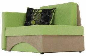 Tempo Kondela Rozkladacie kreslo, zelená/béžová, ľavá, KUBOŠ