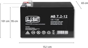 Nabíjateľná batéria VRLA MB 7.2-12