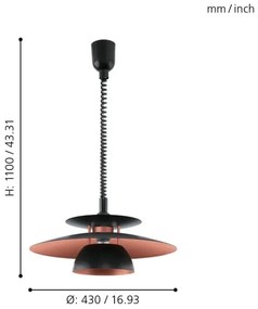 Eglo 31666 - Sťahovací luster BRENDA 1xE27/60W/230V