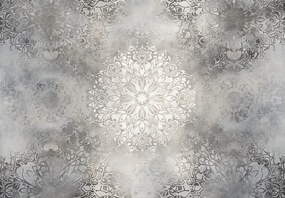 Fototapeta - Šedý vzor s mandalou (147x102 cm)