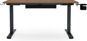 Elektrický stôl s reguláciou výšky ergonomický antracitový/orech,1200x600 mm: ARIA