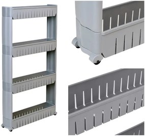 Pojazdný regál OSMERA 4 police sivý