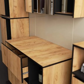 Skrinka pod umývadlo VAMI W90 2SZ dub craft / čierna