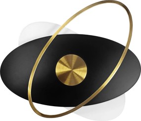 Toolight Toolight, LED nástenné svietidlo 8W APP1432-CW, čierna-zlatá-biela, OSW-03500