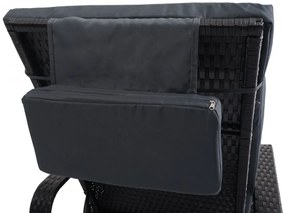 Lehátko Carrara, polyratan / hliník - antracit, sivý vankúš