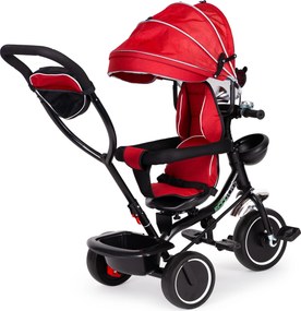 ECOTOYS trojkolka pre deti 1–4 roky, otočné sedadlo 360°, skladacia strieška, s rukoväťou