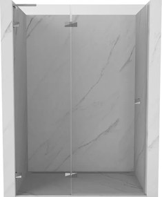 Mexen, Mexen Lunar L ľavé otočné sprchové dvere 140 cm, transparentné, chróm - 834L-140-000-01-00-L