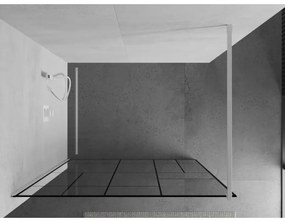 Mexen Kioto, Walk-In sprchová zástena 110 x 200 cm, 8mm sklo číre/čierny vzor, biely profil, 800-110-101-20-78