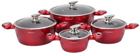 Wellhox ROSA BELLA červená 8-dielna sada hrncov
