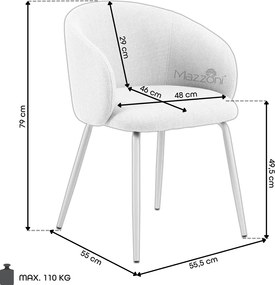 CLARA Béžová (látka Monza 24)/čierne nohy – MODERNÁ ČALÚNENÁ  KRESLOVÁ STOLIČKA DO OBÝVAČKY/JEDÁLNE/KANCELÁRIE LOFT