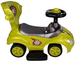 LEAN CARS Detské odrážadlo 3v1 Mega Car s vodiacou tyčou, žlté