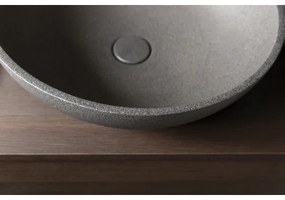 Sapho - Umývadlo na dosku TURF, priemer 44 cm, betón/čierny granit