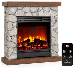 Klarstein Lienz, elektrický krb, 1800 W, vzhľad kameňa, diaľkové ovládanie, hnedý