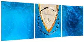 Obraz - Letná loď (s hodinami) (90x30 cm)