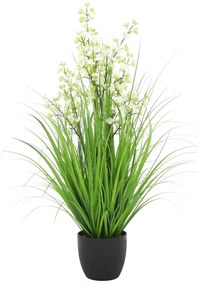 Zeleno biela umelá tráva v kvetináči 112cm
