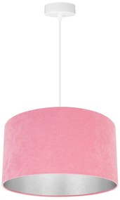 Závesné svietidlo Mediolan, 1x ružové/chrómové textilné tienidlo, (výber z 2 farieb konštrukcie)