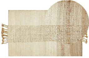 Jutový koberec 80 x 150 cm béžový HAMZALAR Beliani