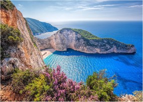 Sklenený obraz - Pláž Navagio, Grécko (70x50 cm)